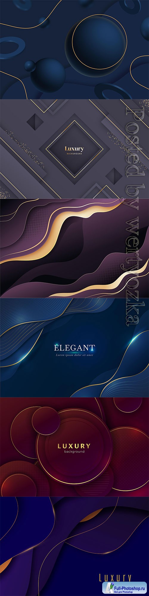 Luxury dark backgrounds with various abstract elements