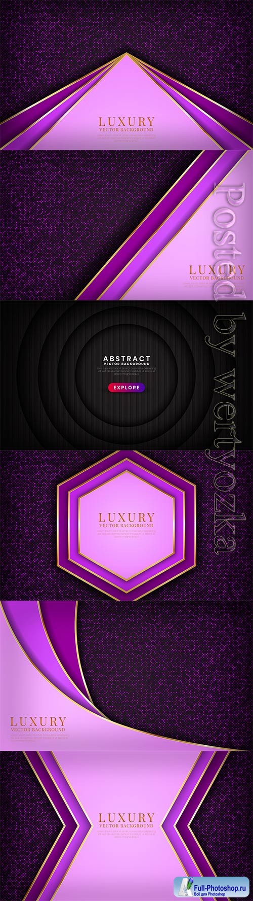 Abstract vector backgrounds with lilac design