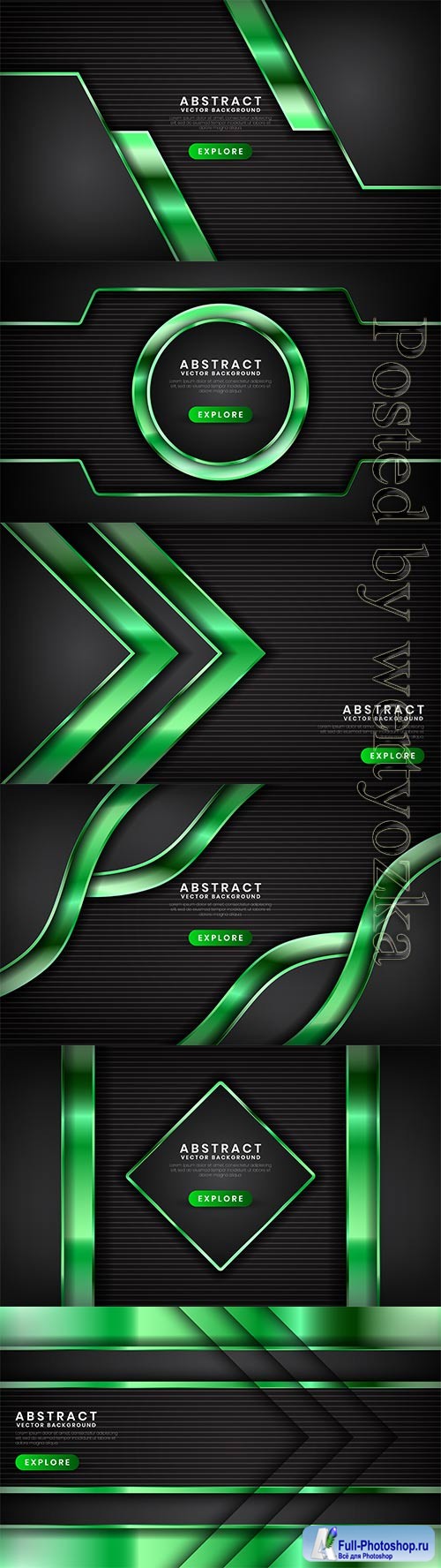 Abstract vector backgrounds with green design