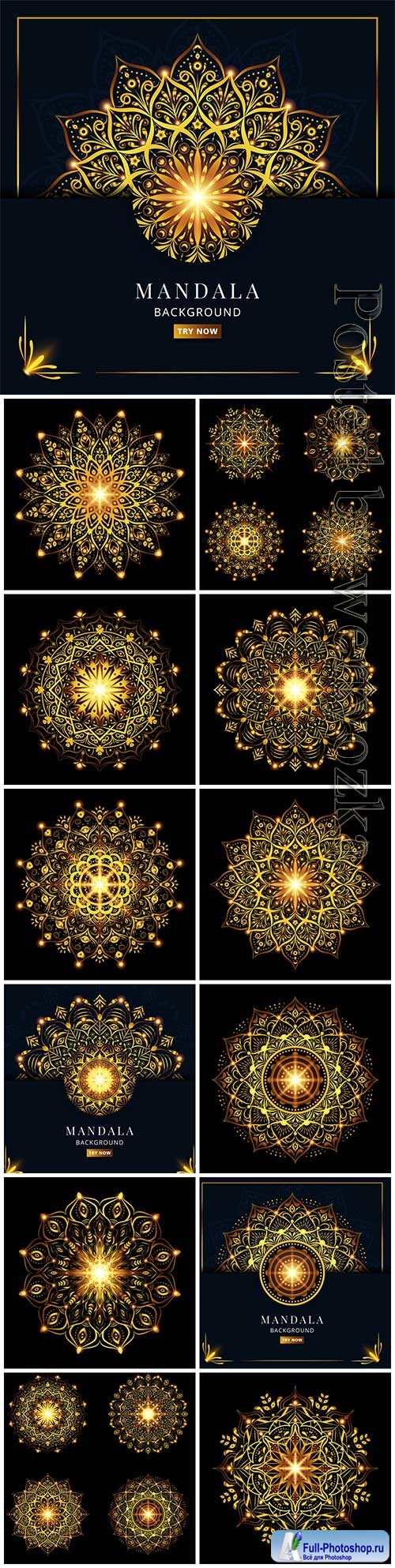 Set collection luxury mandala vector design