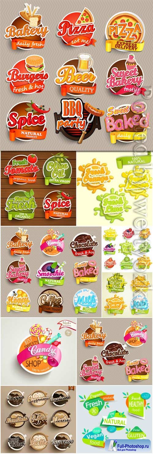 Vector food stickers