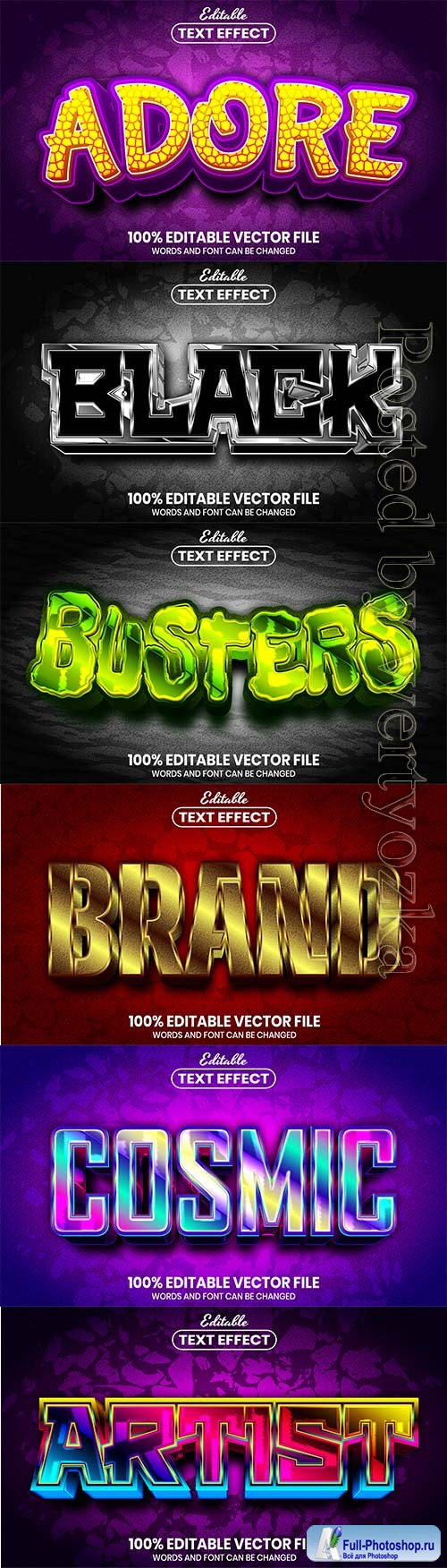 3d editable text style effect vector vol 461