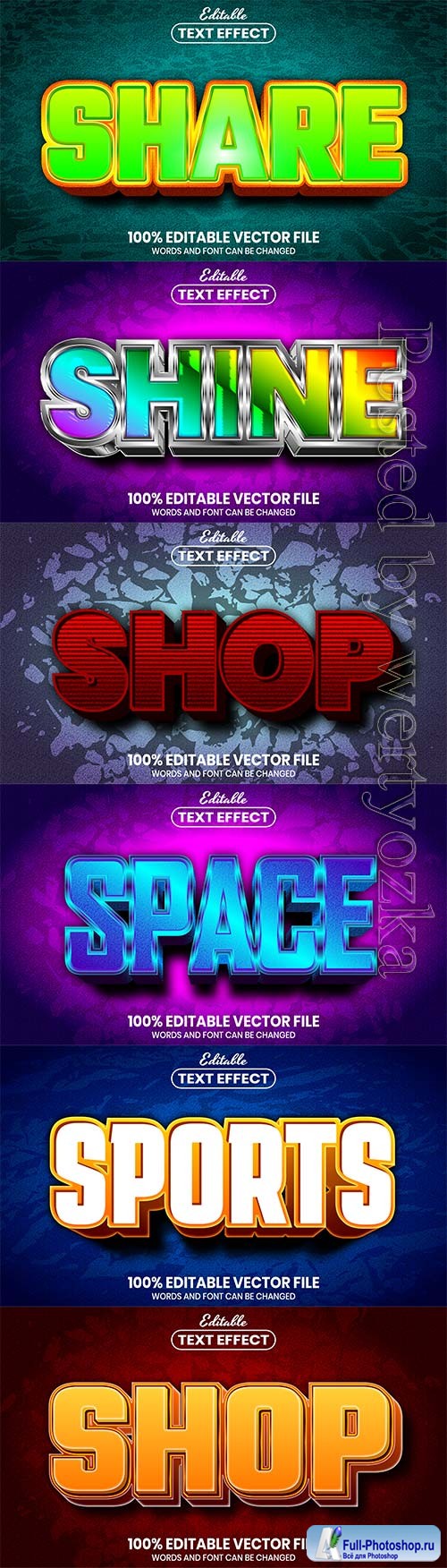 3d editable text style effect vector vol 471