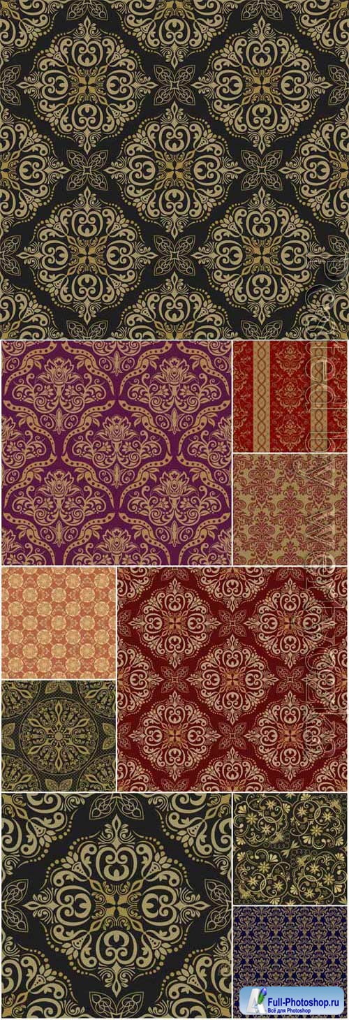 Damask backgrounds in vector