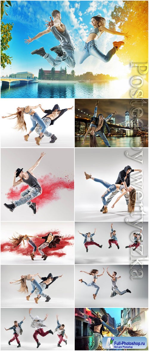 Young people dancing creative stock photo