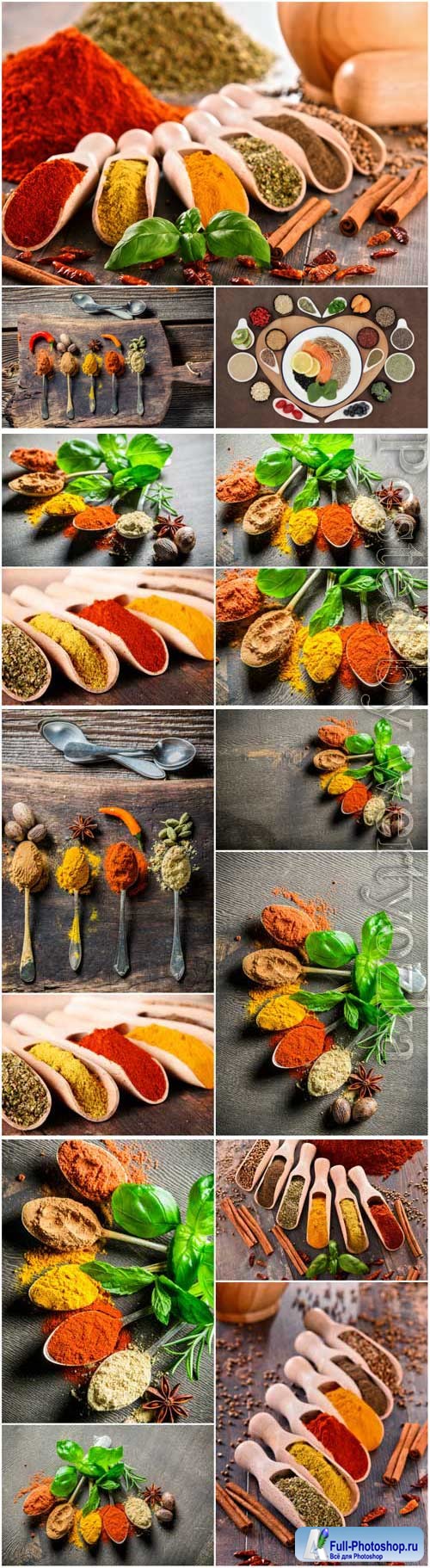 Set of various spices stock photo