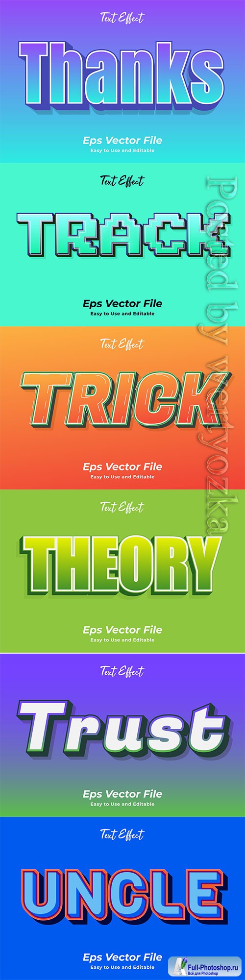 3d editable text style effect vector vol 500