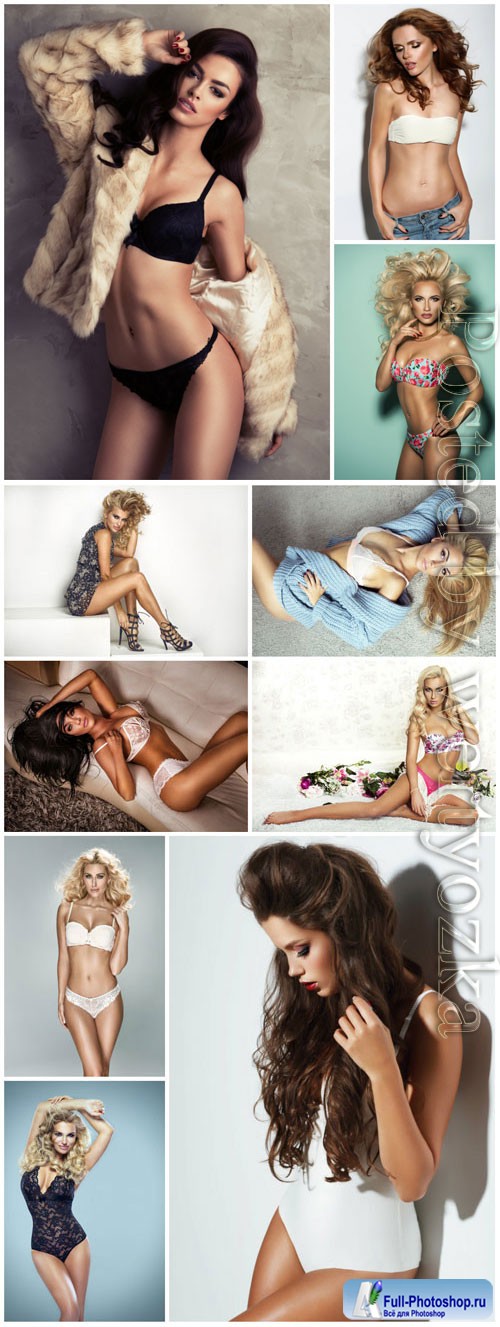 Luxury women in lingerie posing stock photo vol 13