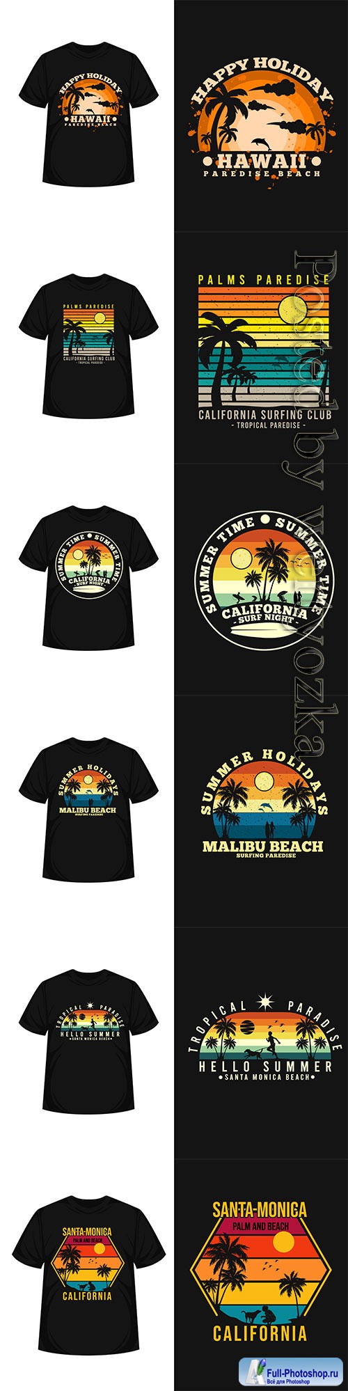 Summer paradise beach merchandise silhouette t shirt vector design