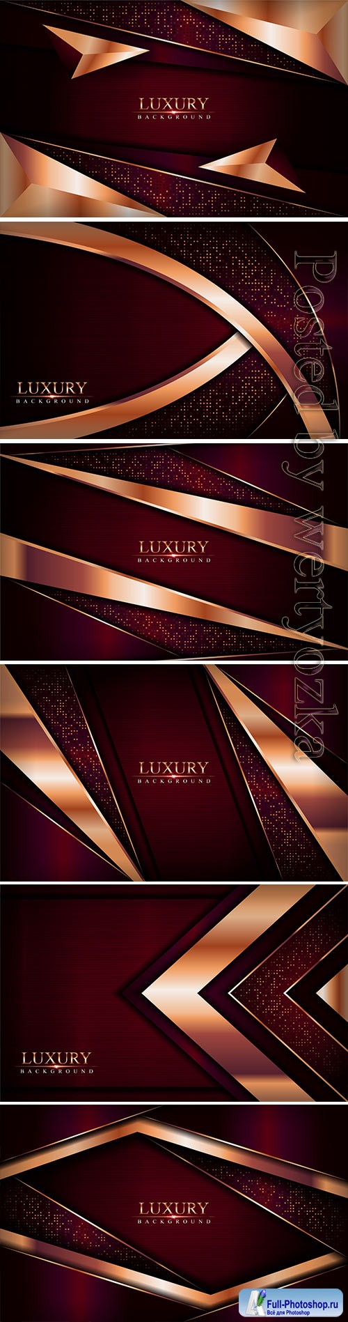 Luxury dark red vector background combine with golden bronze lines element