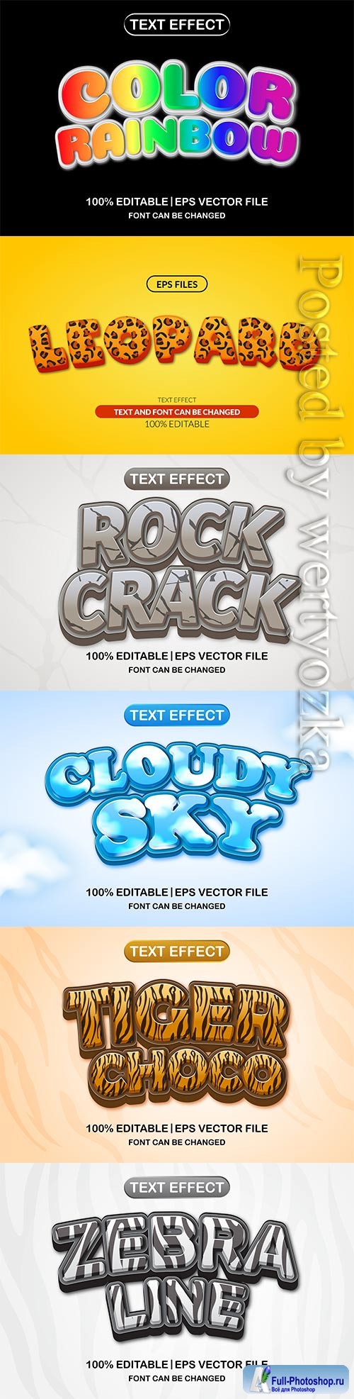 3d editable text style effect vector vol 533