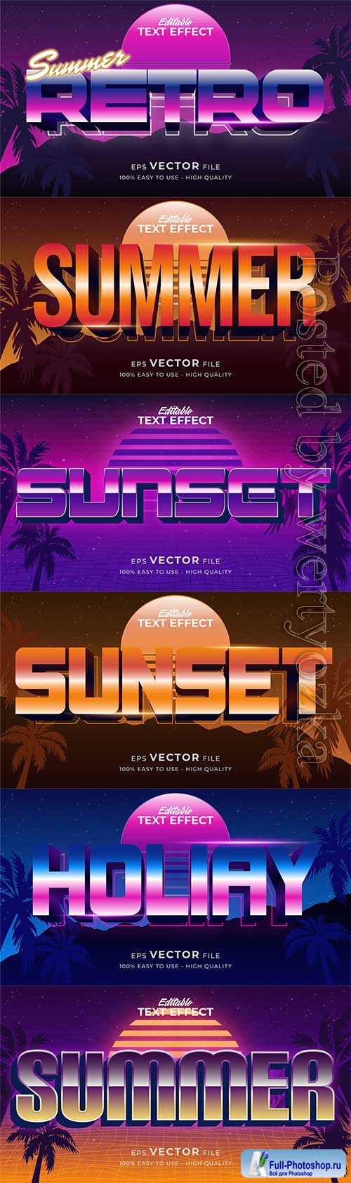 Retro summer holiday text in grunge style theme in vector vol 16
