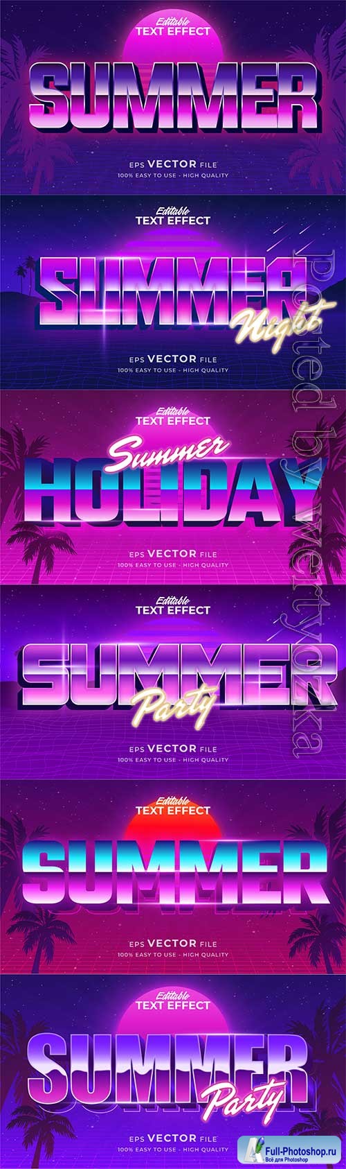 Retro summer holiday text in grunge style theme in vector vol 12