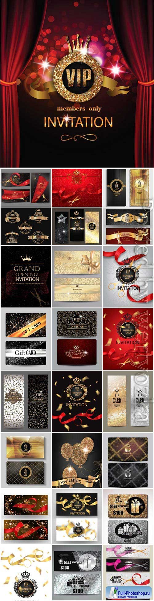 Luxury invitation cards in vector