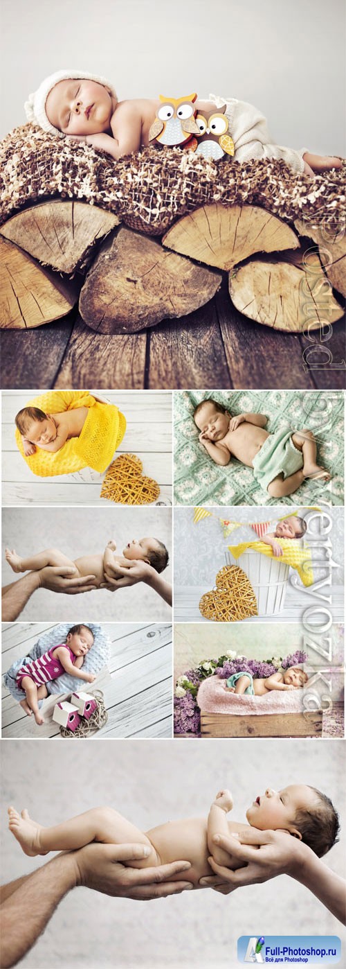 Sleeping children creative photo in studio stock photo