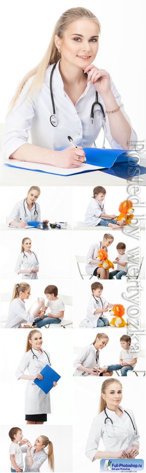 Woman pediatrician stock photo