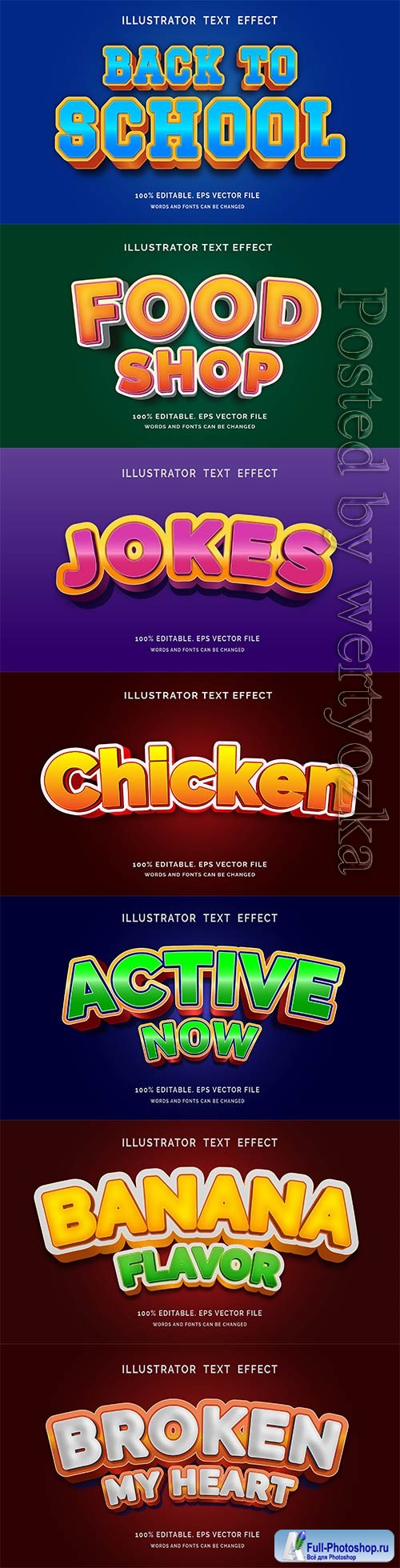 3d editable text style effect vector vol 542