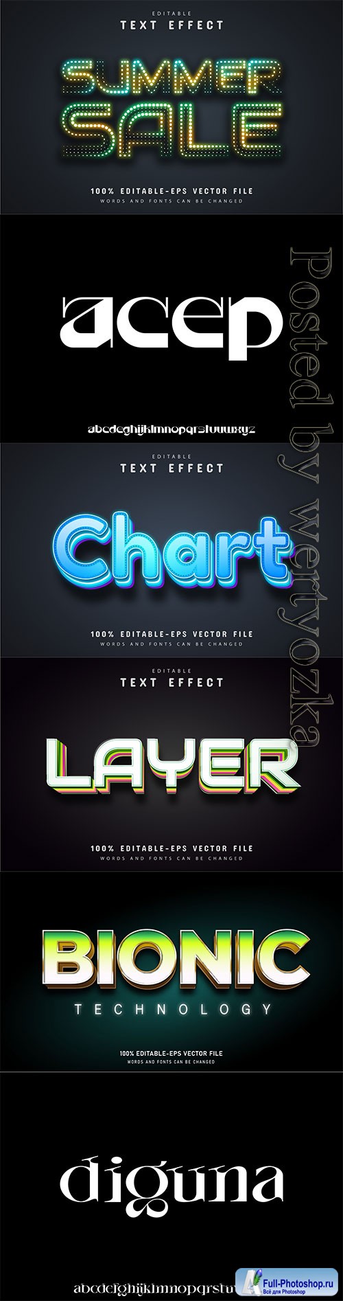 3d editable text style effect vector vol 535