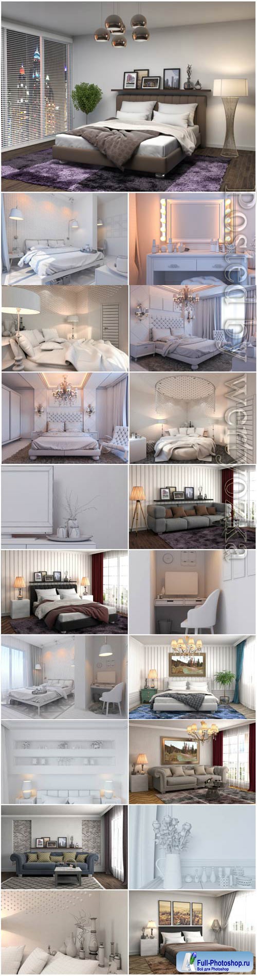 Beautiful bedroom interior stock photo