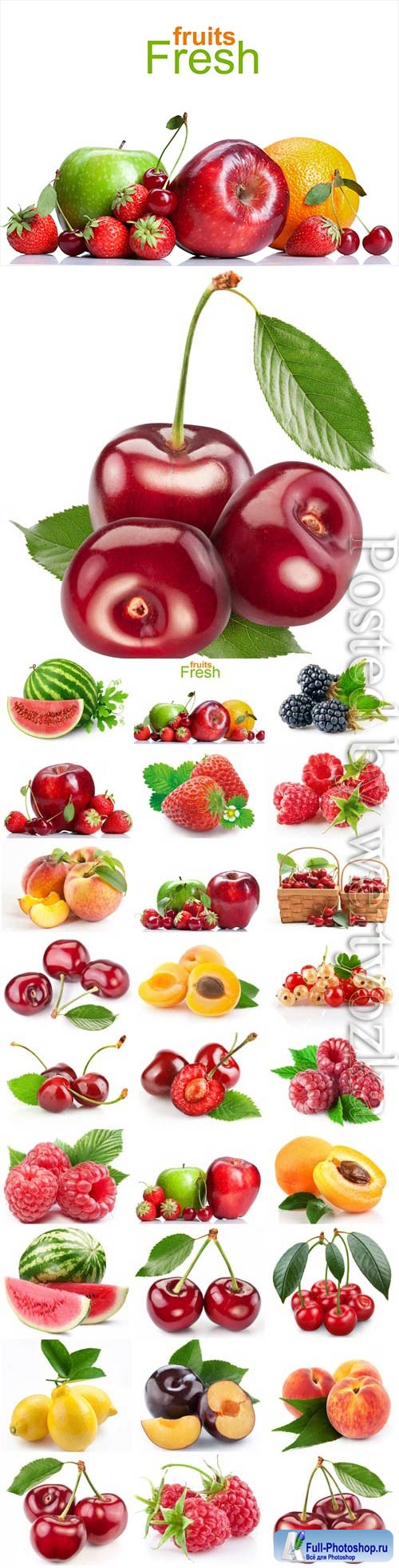 Fresh fruits and berries stock photo