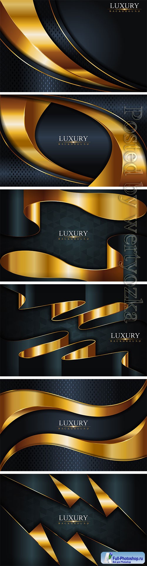 Luxury dark  with golden lines vector background