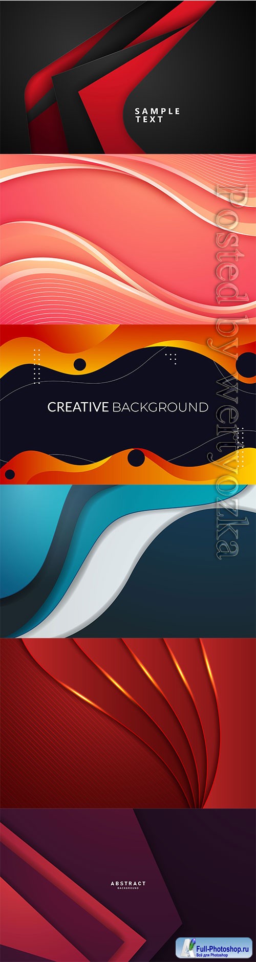 Colored abstract backgrounds with lines in vector