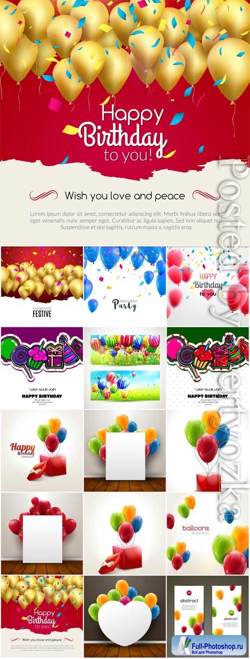 Happy birthday backgrounds in vector