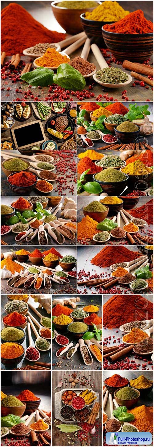Various ground spices stock photo