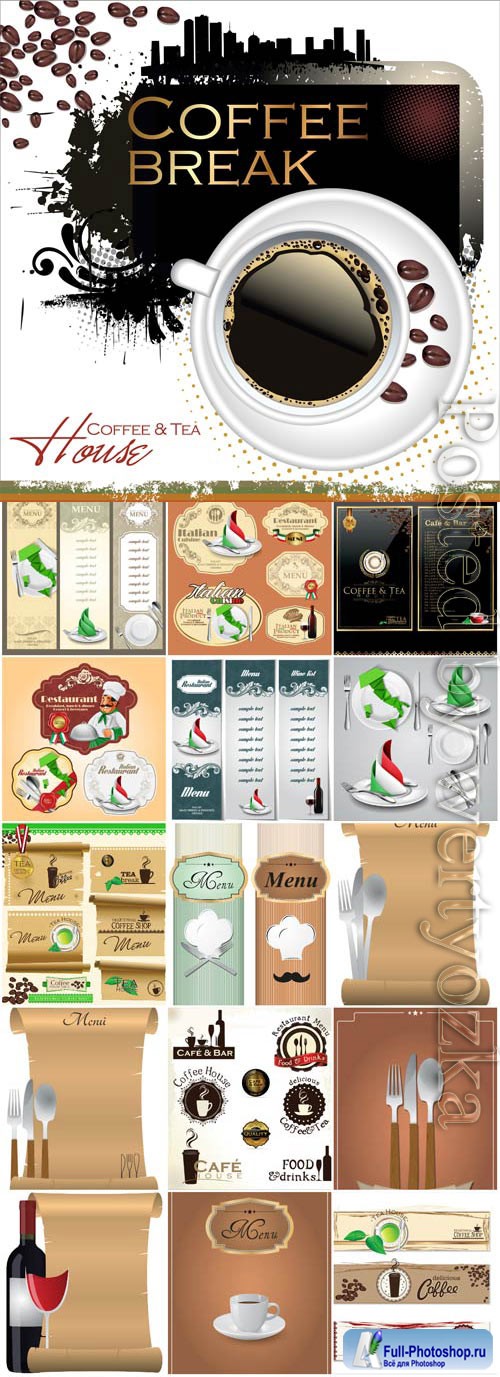 Menu for cafe and restaurant in vector