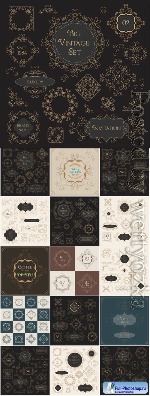 Decorative elements for design in vector