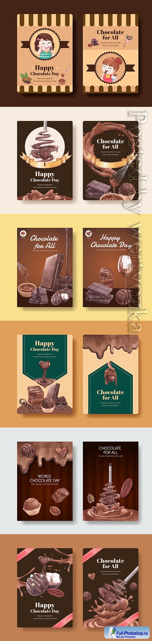 Poster template with world chocolate day concept