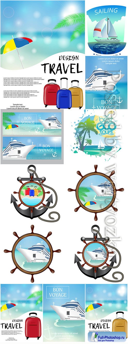 Sea and travel concept in vector
