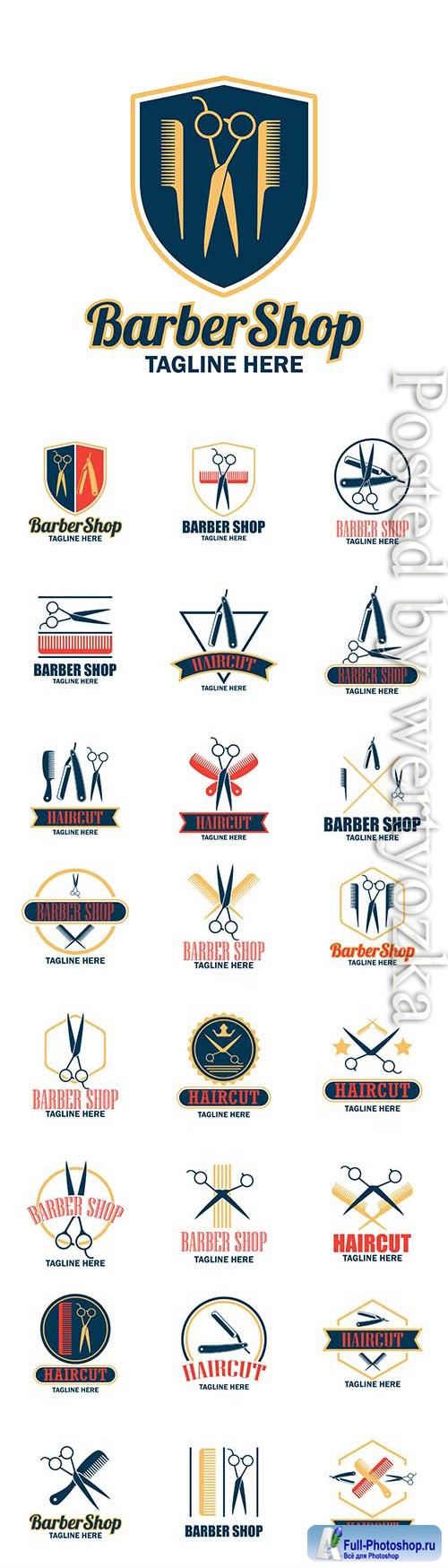 Barber shop logos in vector
