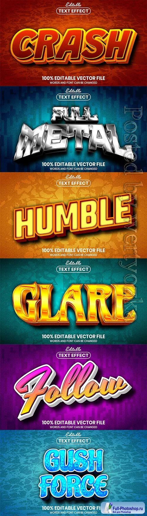 3d editable text style effect vector vol 549