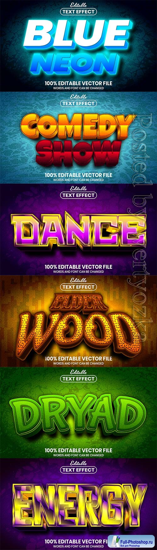 3d editable text style effect vector vol 546