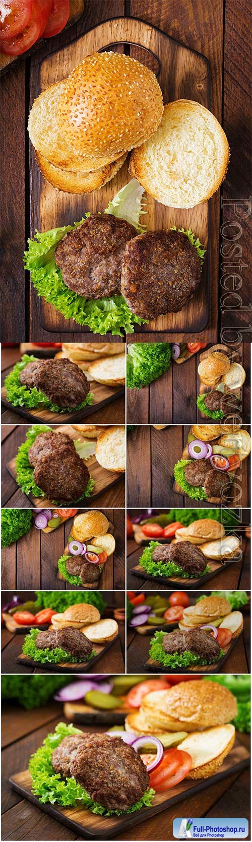 Cooking hamburger stock photo