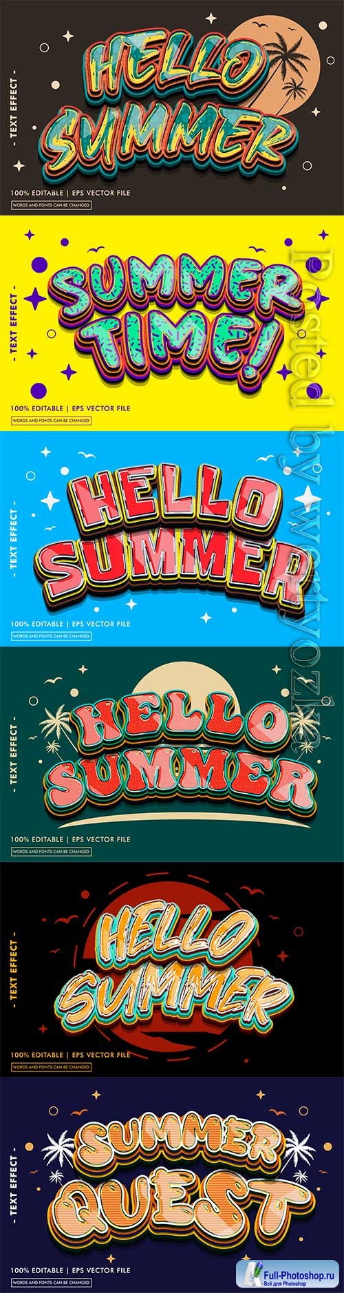 3d editable text style effect vector vol 577