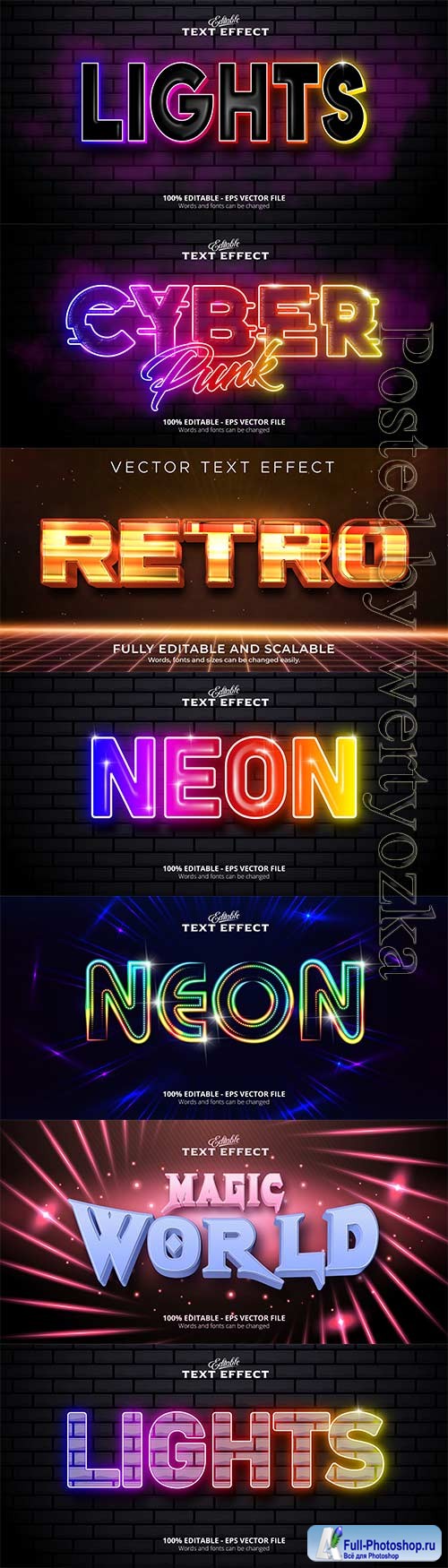 3d editable text style effect vector vol 606