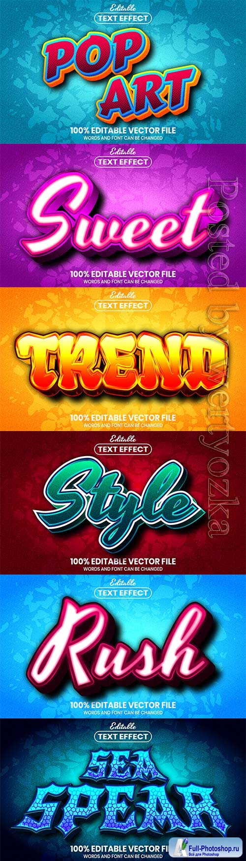 3d editable text style effect vector vol 600