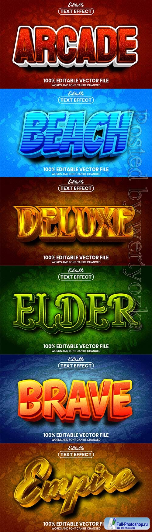 3d editable text style effect vector vol 601