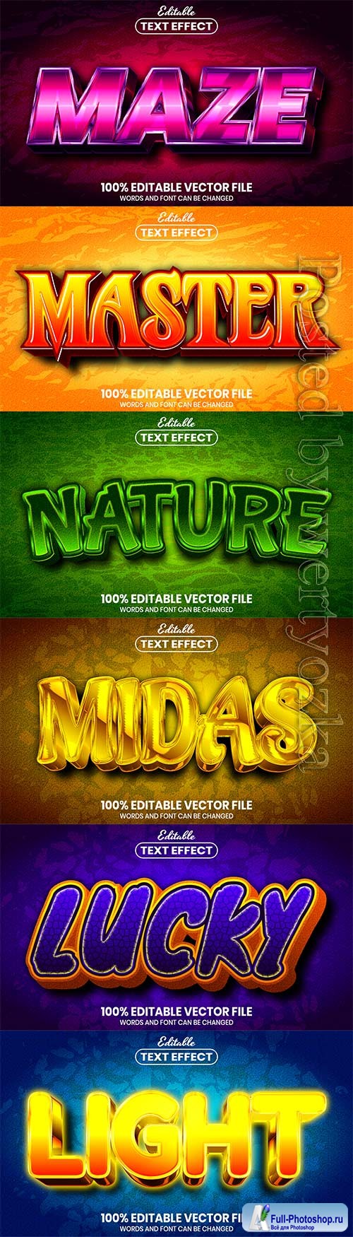 3d editable text style effect vector vol 594