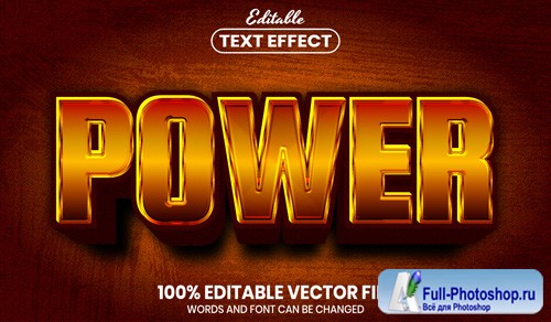 Power text, font style editable text effect