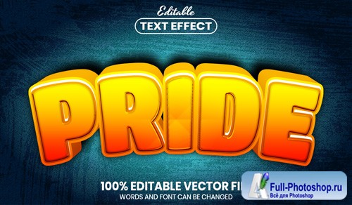 Pride text, font style editable text effect