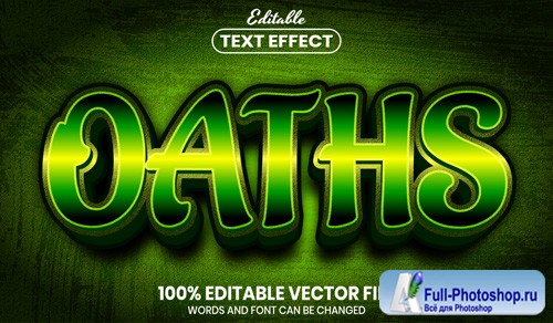 Oaths text, font style editable text effect