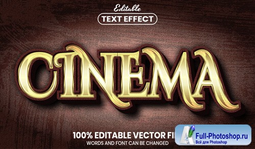 Cinema text, font style editable text effect