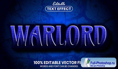 Warlord text, font style editable text effect