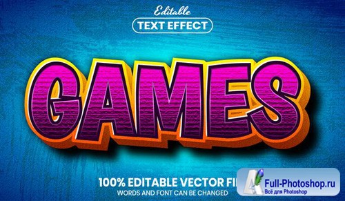 Games text, font style editable text effect