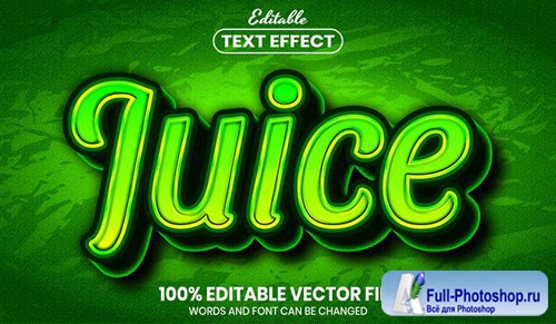 Juice text, font style editable text effect