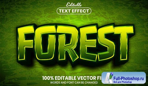 Forest text, font style editable text effect