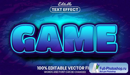 Game text, font style editable text effect